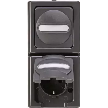Heinrich Kopp BlueElectric bloc prise en saillie anthracite brillant IP44