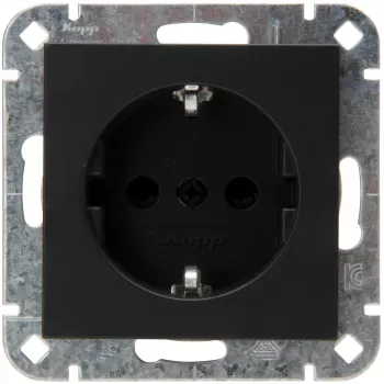 Heinrich Kopp prise SCHUKO encastrée noir mat 1 poste 16A 250V