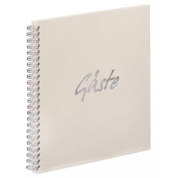 PAGNA Livre d'or à reliure spirale carré pages blanches crème couverture rigide 40 pages