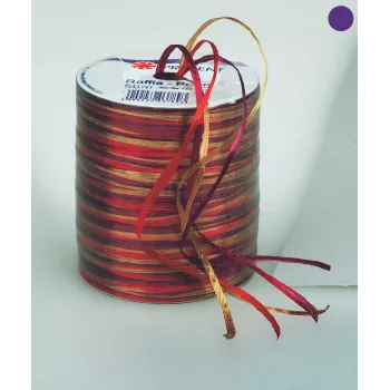 C.E. Pattberg ruban cadeau raphia brillant rouge/or 3,0 mm x 50,0 m