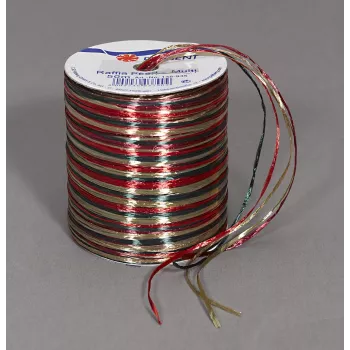 C.E. Pattberg ruban cadeau raphia brillant rouge/marron/vert 3,0 mm x 50,0 m