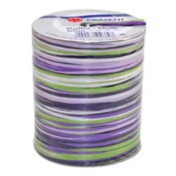 C.E. PATTBERG ruban cadeau raphia mat violet/vert/blanc 3,0 mm x 50,0 m