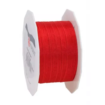 C.E. Pattberg Four Seasons ruban cadeau soie mat rouge 10 mm x 25 m
