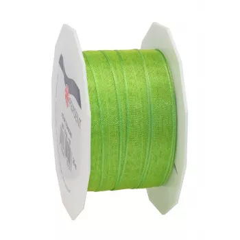 C.E. Pattberg Four Seasons ruban cadeau soie mat vert gazon 10 mm x 25 m