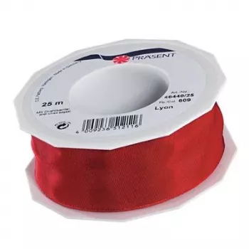 Ruban cadeau C.E. Pattberg LYON brillant rouge 40 mm x 25 m