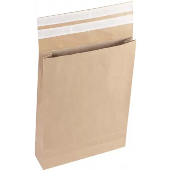 Vereinigte Papierwarenfabriken Classic enveloppe d'expédition à soufflet double fermeture autocollante env. DIN B3 sans fenêtre marron avec soufflet de 10,0 cm