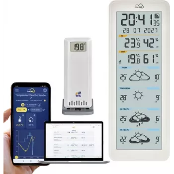 Station météo sans fil WLAN TFA TFA.me ID-06 35.8108.02 avec prévisions à 4 jours
