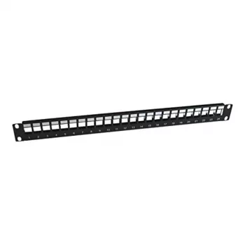 Panasonic 3SR-PATCH-24P Panneau de brassage 24 ports (type Keystone) incl. 24 connecteurs Keystone RJ45 Cat.6 UTP - Noir