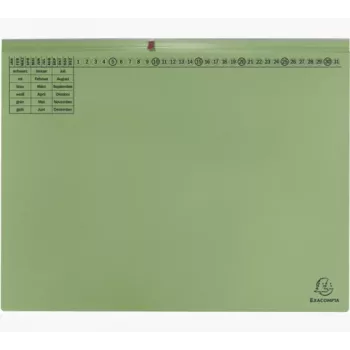 Exacompta 370225B Chemise à sangle classique - Carton - Vert - 320 g/m² - 265 x 316 mm - A4