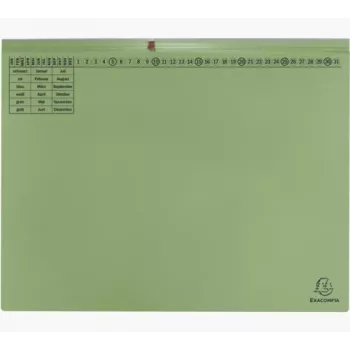 Exacompta 370325B Chemise à sangle classique - Carton - Vert - 320 g/m² - 265 x 316 mm