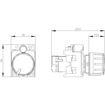 Siemens 3SU1200-2PS10-1AA0 potentiomètre SIRIUS ACT 10 kOhm, 22 mm, noir, borne à vis