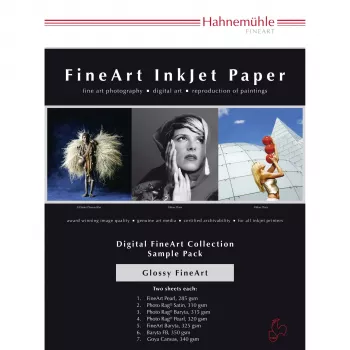 Pack de test de papiers brillants Hahnemühle Digital FineArt A4