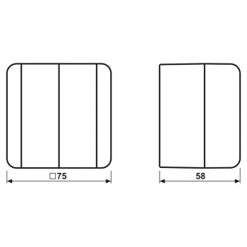 JUNG 835 W Double bouton-poussoir, 2 contacts à fermeture, 10 A 250 V, IP44, WG 800