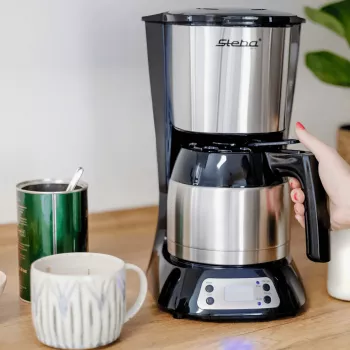 Steba KM F3 cafetière filtre thermos, 1,25 L, 1000 W, inox/noir