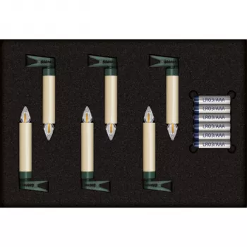 Krinner Superlight Bavaria Mini Flame ensemble de 6 pièces ivoire