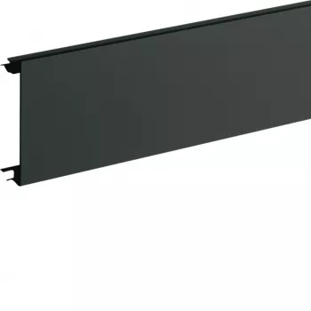 Hager BR08029011 Couvercle de goulotte de plinthe PVC pour BR 80mm noir graphite