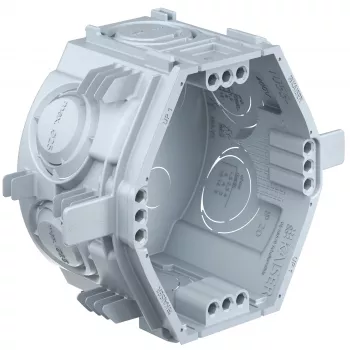 Kaiser Elektro UP1 Fix Boîte d'appareil encastrée 1055-06 avec nervures de serrage, 4 dômes à vis, 60x46 mm