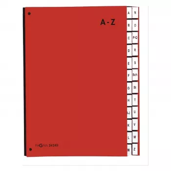 Organiseur de bureau PAGNA 24 compartiments - A4 - carton - rouge - portrait - 340 mm - 35 mm