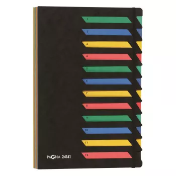 Pagna 24141-04 Classeur organisateur 12 compartiments, A4, noir