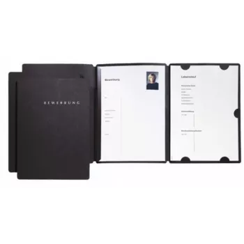 PAGNA Chemise de présentation A4 carton noir portrait lot de 3