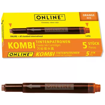 Cartouches d'encre ONLINE 17174/12 pour stylo-plume orange lot de 5