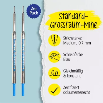 2 recharges de stylo à bille ONLINE M bleu