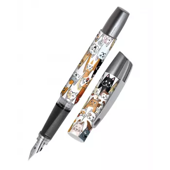 Stylo-plume à cartouches ONLINE Campus Fluffy Cats multicolore M medium