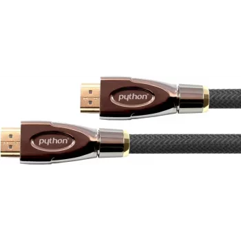 Câble HDMI haute vitesse avec Ethernet GoodConnections 4K2K / UHD, actif (chipset Redmere), contacts dorés, OFC, tresse en nylon noir, 30 m, série PYTHON (GC-M0024)