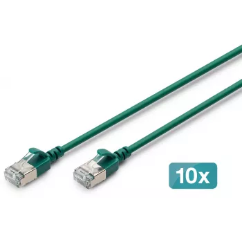 DIGITUS CAT 6A F-FTP câble patch Slim, cuivre, LSZH, 0,5 m, gris