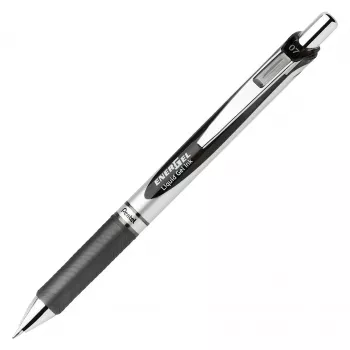 Pentel EnerGel Stylo gel rétractable - noir - bleu - vert - rouge - multicolore - argent - plastique - caoutchouc - large - rond