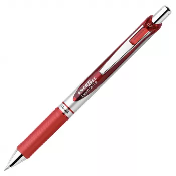 Pentel EnerGel Stylo gel rétractable - noir - bleu - vert - rouge - multicolore - argent - plastique - caoutchouc - large - rond