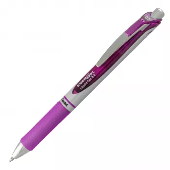 Pentel EnerGel BL77-4COL Coffret de stylos roller gel liquide - 4 stylos (orange, rose, bleu clair, violet) 0,7 mm