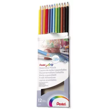 Crayons aquarellables Pentel Arts, couleurs assorties