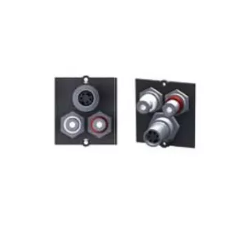 Plaque de façade modulaire à encliqueter Bachmann - 2x RCA, Mini-DIN 4 broches