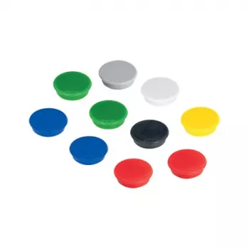 Aimant rond FRANKEN HM20 99 24 mm, couleurs assorties, 10 pièces