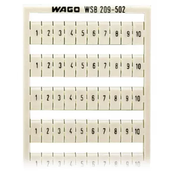 Bande de marquage WAGO 209-502 - blanche - pas de 5 mm - 10 marqueurs