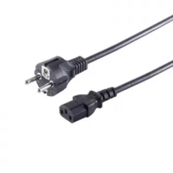 S CONN Maximum Connectivity câble d'alimentation secteur Schuko droit CEE 7/7 vers C13 noir VDE 1,8 m