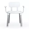 Weinberger Gratia chaise de douche et de bain avec dossier et accoudoirs - blanc/argent