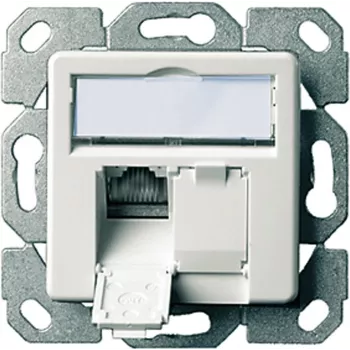 Module de prise de données Telegärtner AMJ45 Cat5e 2xRJ45 blindé blanc