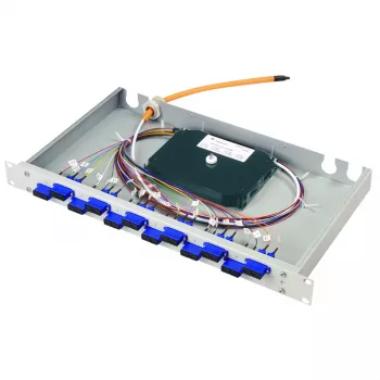 Panneau de répartition fibre optique 19 pouces Telegärtner Karl Gärtner BASIS eco 1U Heather Violet - fibre optique - duplex