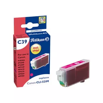 Cartouche d'encre compatible Pelikan pour Canon CLI-521M magenta 9 ml