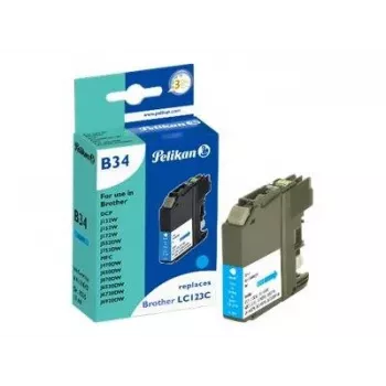 Cartouche d'encre compatible Pelikan pour Brother LC123C cyan 10 ml 600 pages