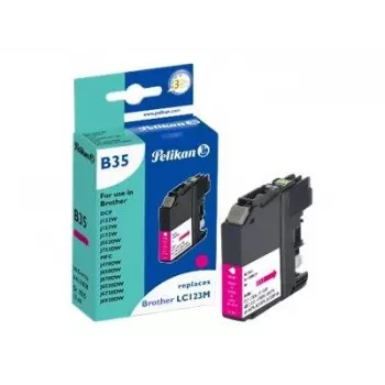 Cartouche d'encre compatible Pelikan pour Brother LC123M magenta (10 ml, 600 pages)