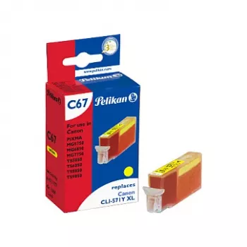 Cartouche d'encre compatible Pelikan pour Canon CLI-571Y XL, jaune, grande capacité, 11,5 ml