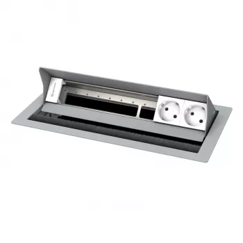 Kindermann CablePort standard² Boîtier de connexion de bureau 6 voies argent