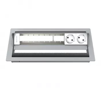 Kindermann CablePort standard² Boîtier de connexion de bureau 6 voies argent