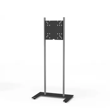 Support de sol Premium DS Racer Kindermann pour écrans LCD jusqu'à 70 pouces - aluminium anodisé - noir, argent métallique