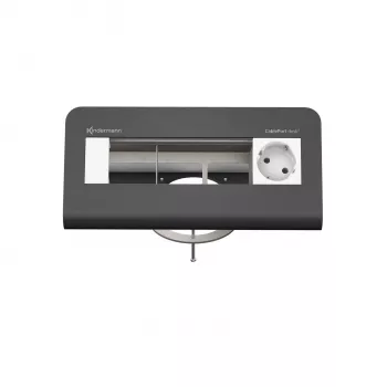 Kindermann CablePort desk² 80 Module d'alimentation de bureau 4 voies, noir