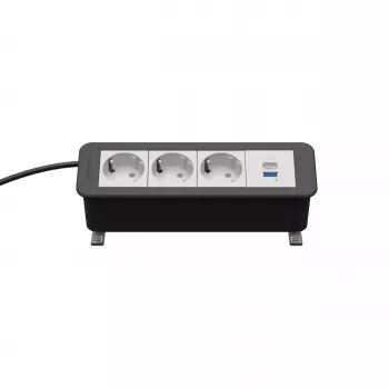 Module d'alimentation CP Office Desk 4 modules Kindermann 3x Schuko 1x USB-A (7550000223)