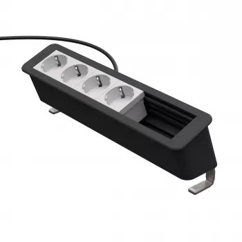 Panneau de connexion CP Office Desk 6 voies Kindermann 4 x prises secteur (7550000304)